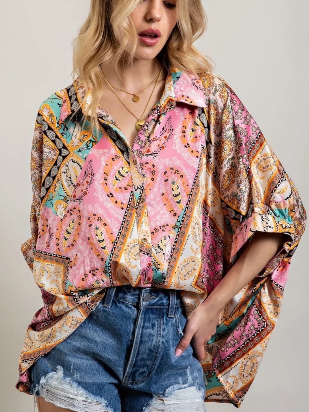 eesome Multicolor Paisley Button-Down Shirt